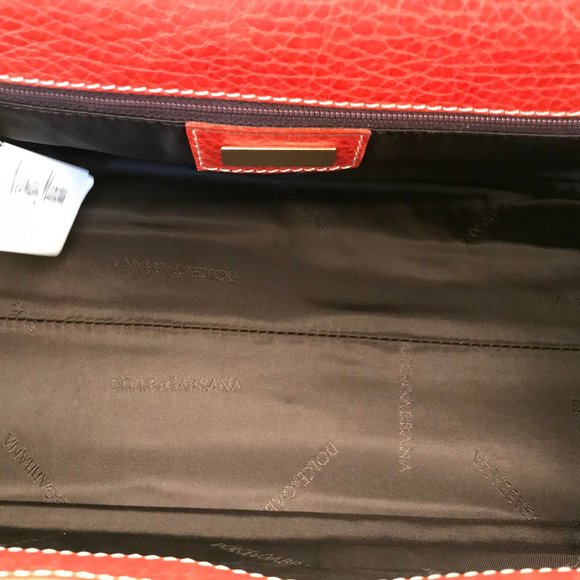 Dolce & Gabbana Cognac Pebbled Leather Satchel - Picture 12 of 16